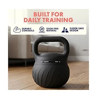 Squatz 25 lb Soft Kettlebell for Home Gym, Shock-Absorbing Floor-Safe Weight with Wide Non-Slip Handle
