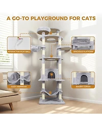 Streamdale Furniture 78.8" Cat Tree Tower with Large Condo, Hammock, and Scratching Posts