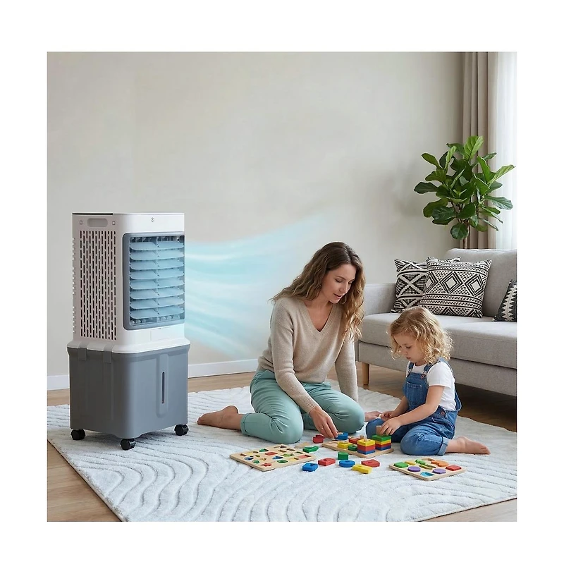 Topteng 3-in-1 Evaporative Air Cooler – 8.5 Gal Tank, 120° Swing & Remote for Living Room