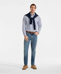 Lands' End Men's Traditional Fit Solid No Iron Supima Pinpoint Buttondown Collar Dress Shirt