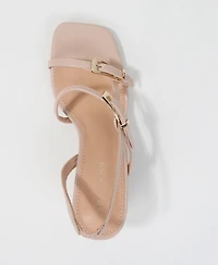 Berness Women's Maren Buckle Adorned Block Heel Sandals