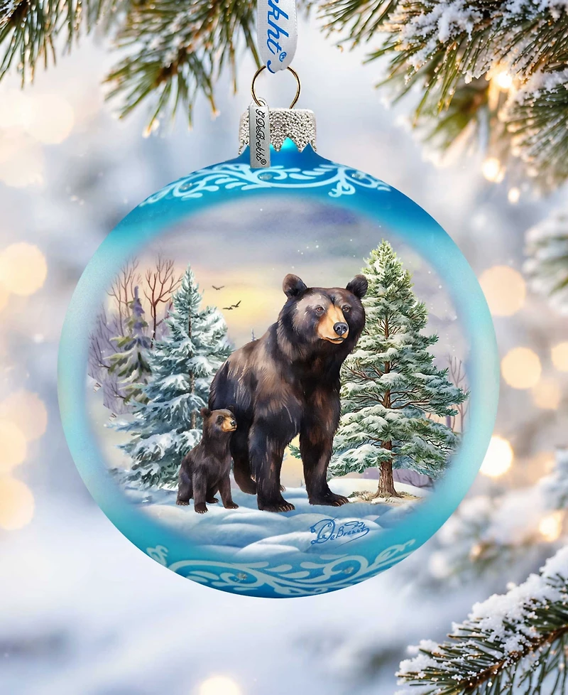Designocracy A Love for All Seasons - Bears Ball Glass Christmas Ornaments G. DeBrekht