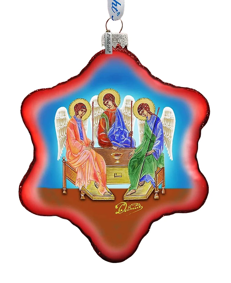 G.DeBrekht Trinity Nativity Snowflake Glass Ornament