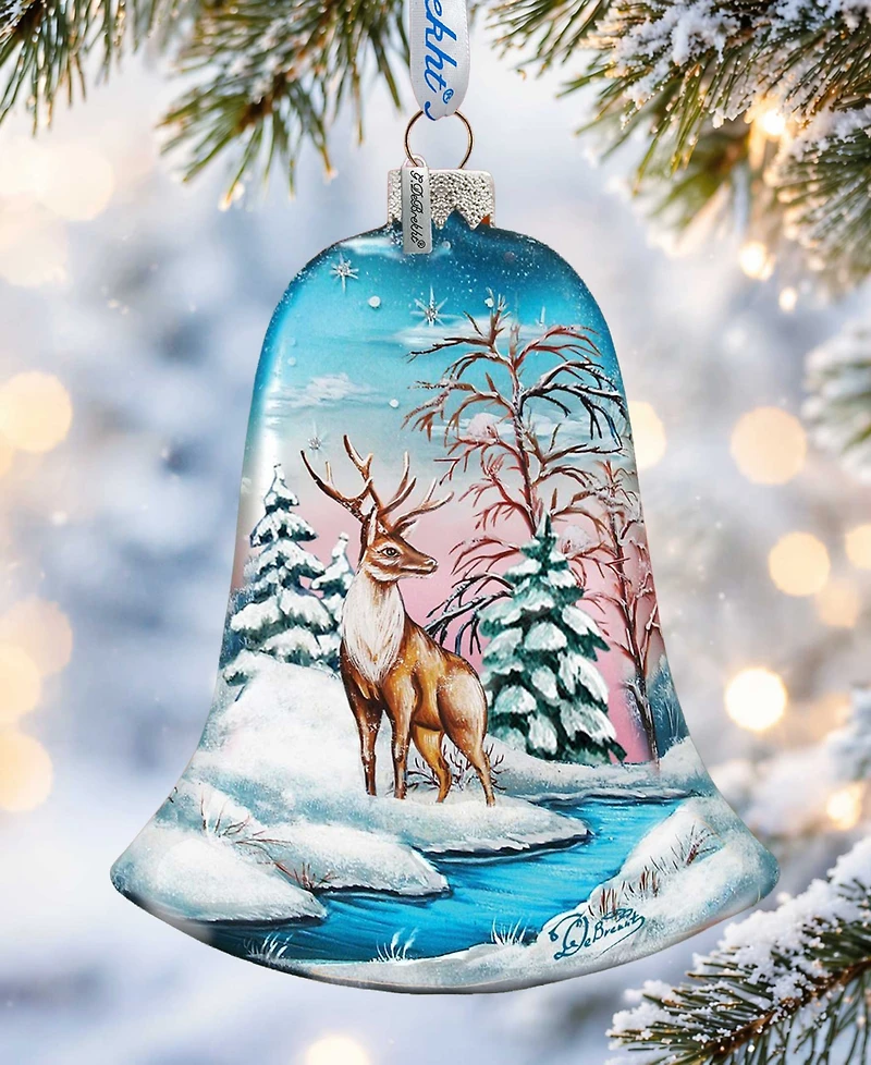 G.DeBrekht Winter Deer Bell Holiday Ornament