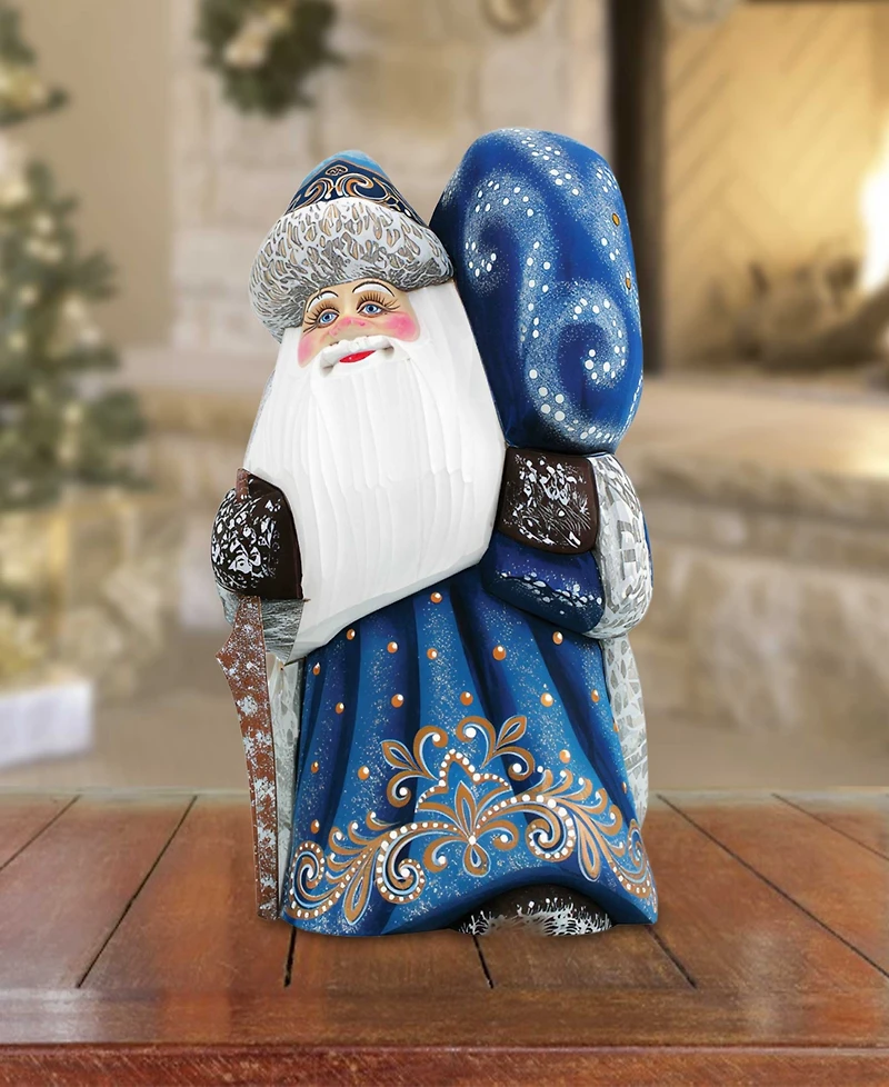 G.DeBrekht Woodcarved Hand Painted Santa Delightfully Fun Yuletide Figurine