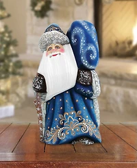 G.DeBrekht Woodcarved Hand Painted Santa Delightfully Fun Yuletide Figurine
