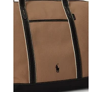 Polo Ralph Lauren Women's Leather-Trim Canvas Large Shopper Tote