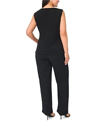 Msk Plus Cowl Shirred Waist Top