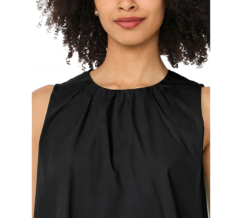 CeCe Women's Solid Crewneck Bubble Top