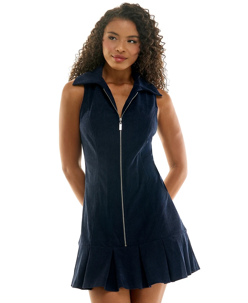 Seni & Cade Juniors' Sleeveless Collared Corduroy Dress