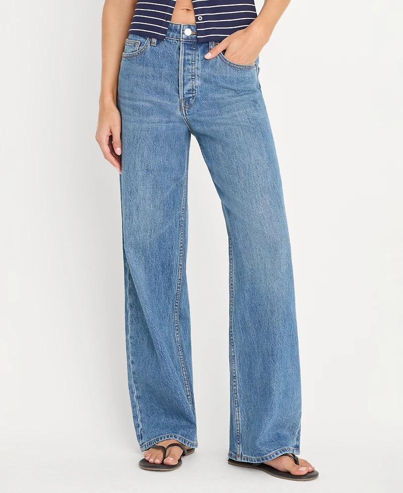 Good American Women's Vintage-Inspired High-Rise Wide-Leg Jeans