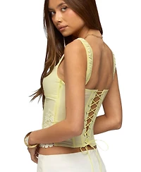 Edikted Women's Jana Lacey Ruched Strap Corset