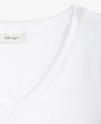 On 34th Women's Cropped V-Neck Meet & Greet Long-Sleeve T-Shirt, Macy's Exclusive