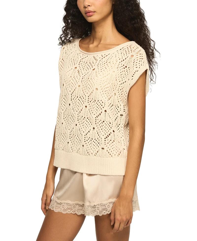 Lucky Brand Women's Boho Rolled Neck Sweater Vest