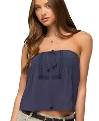Edikted Women's Joycee Tie Front Strapless Top