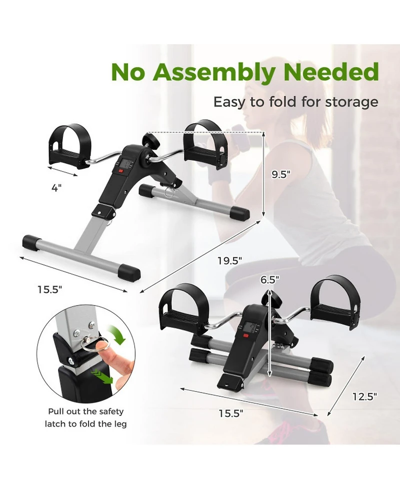 Sevorley Under-Desk Exercise Bike Pedal Exerciser with Lcd Display