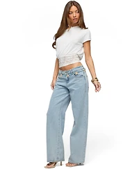 Edikted Women's Michy Off Shoulder Lacey Top