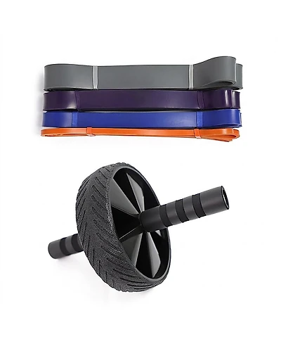 Sevorley Full Body and Core Strength Bundle with Resistance Bands and Ab Wheel