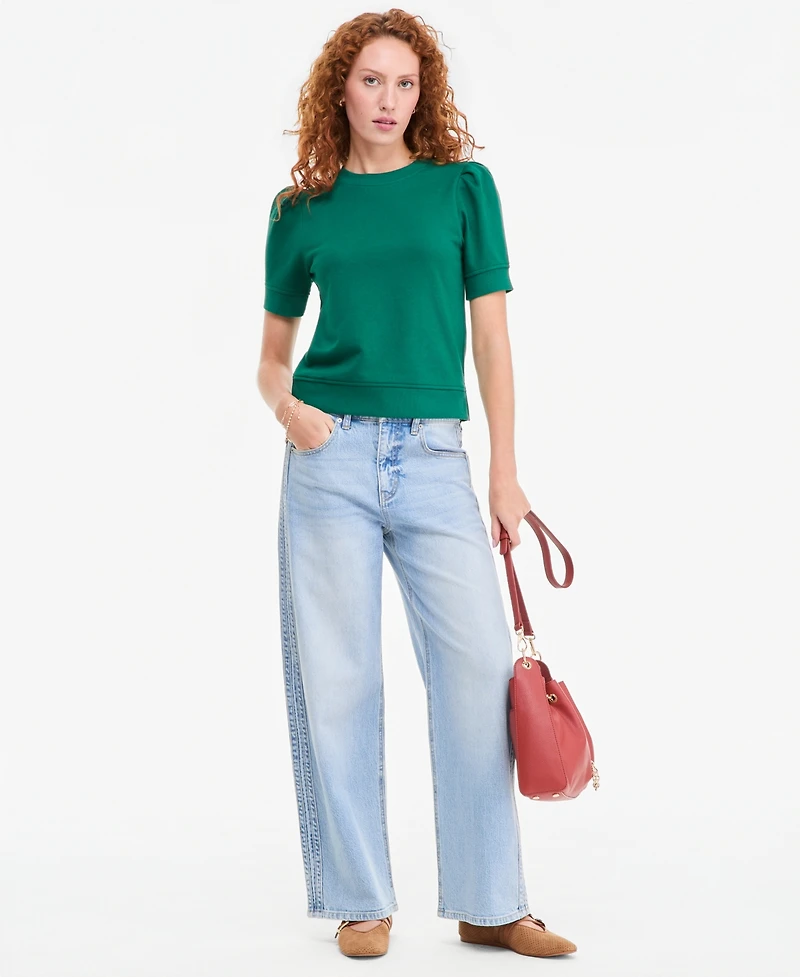 On 34th Women's Puff-Sleeve French Terry Sweatshirt, Macy's Exclusive