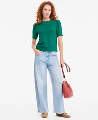 On 34th Women's Puff-Sleeve French Terry Sweatshirt, Macy's Exclusive
