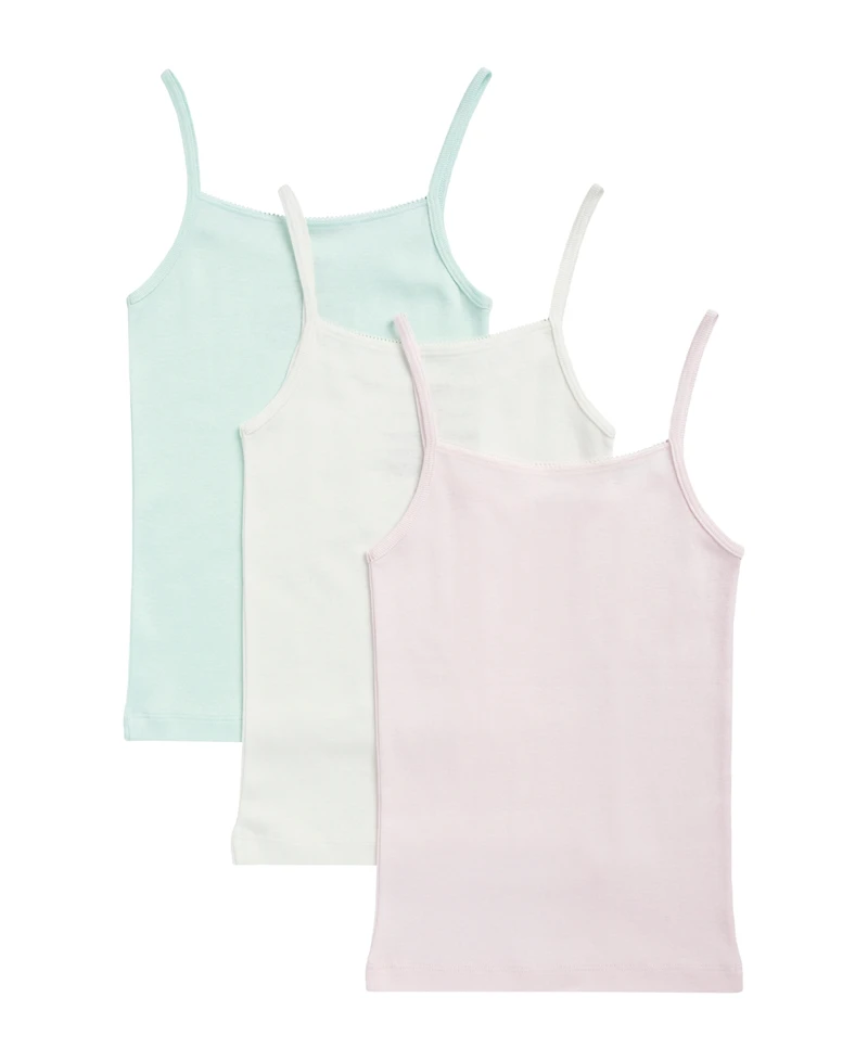 Maidenform Girls' 6-16 Picot Trim Camis, 3-Pack