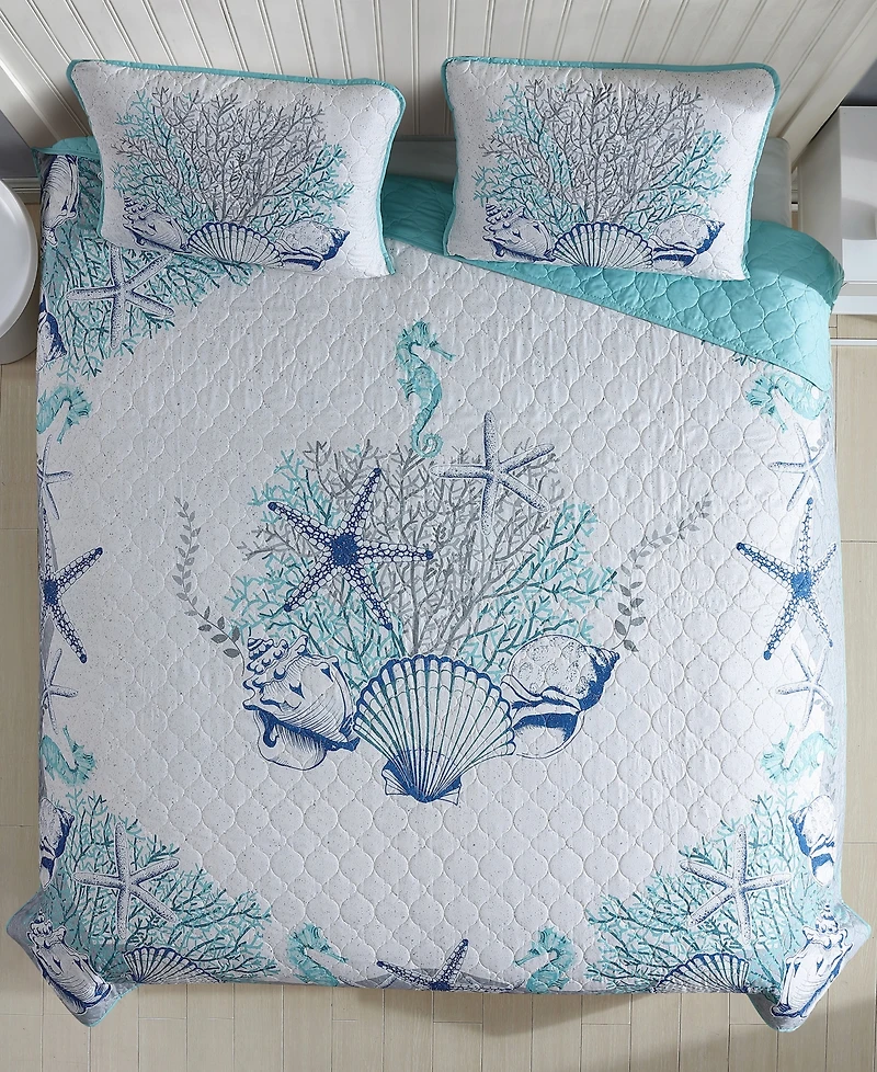 Carribbean Joe Coastal 3-Piece Quilt Set, King