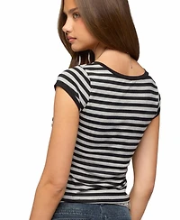 Edikted Women's Laia Striped V Neck T Shirt