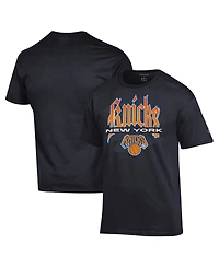 Champion Men's Black New York Knicks Goth Font Jersey T-Shirt