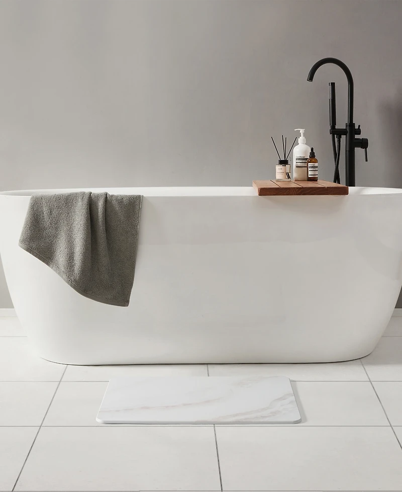 Vcny Home Marble Diatomite Stone Bath Mat, 16" x 24"