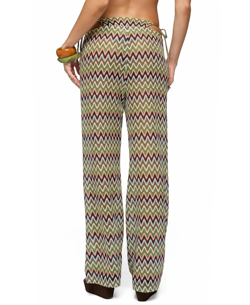 Edikted Women's Mindee Zigzag Crochet Pants