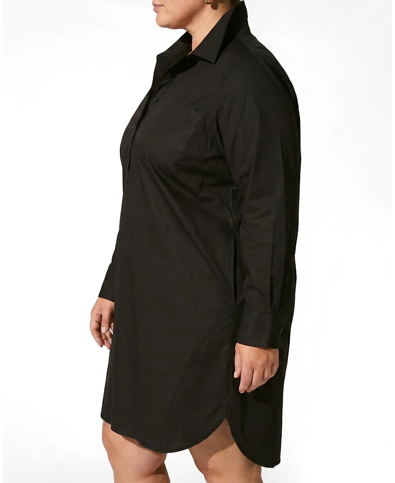 Universal Standard Plus Stretch Poplin Rubicon Shirtdress