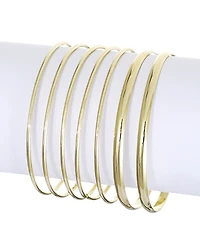 Adornia Gold-Plated Thin Bangle Bracelet 6-Piece Set