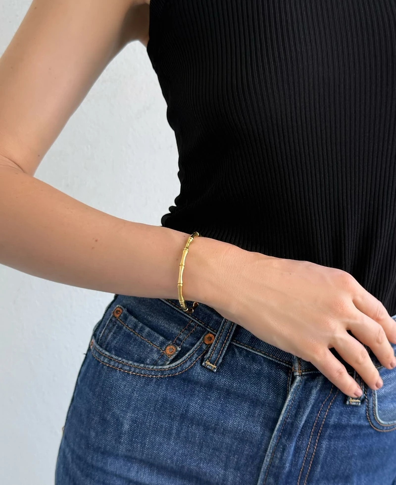Adornia Tarnish Resistant Gold Invisble Clasp Cuff Bracelet