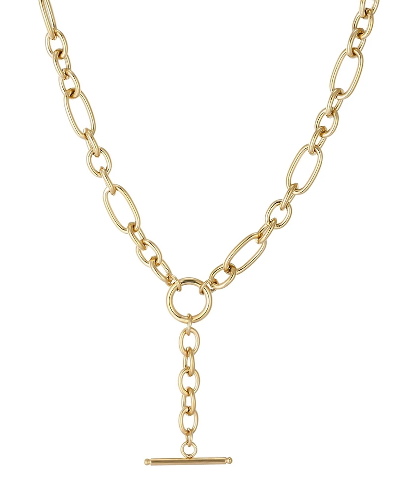 Adornia Tarnish Resistant Gold Mixed Link Y-Necklace