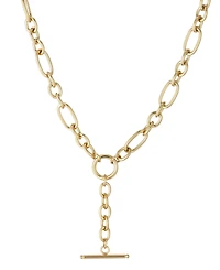 Adornia Tarnish Resistant Gold Mixed Link Y-Necklace