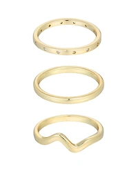 Adornia Gold Cubic Zirconia 3-Band Set