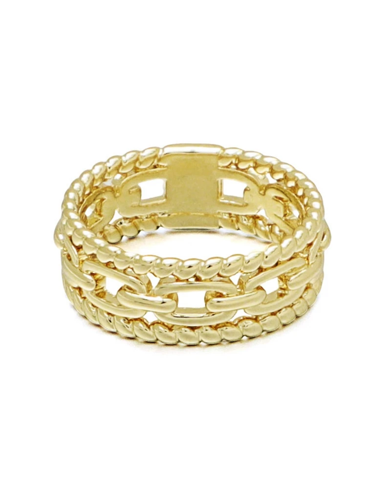 Adornia Gold 3-Band Sandwich Ring