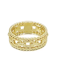 Adornia Gold 3-Band Sandwich Ring