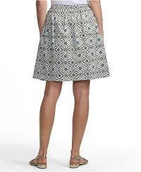 Lands' End Women's Poplin Printed Mini Skirt