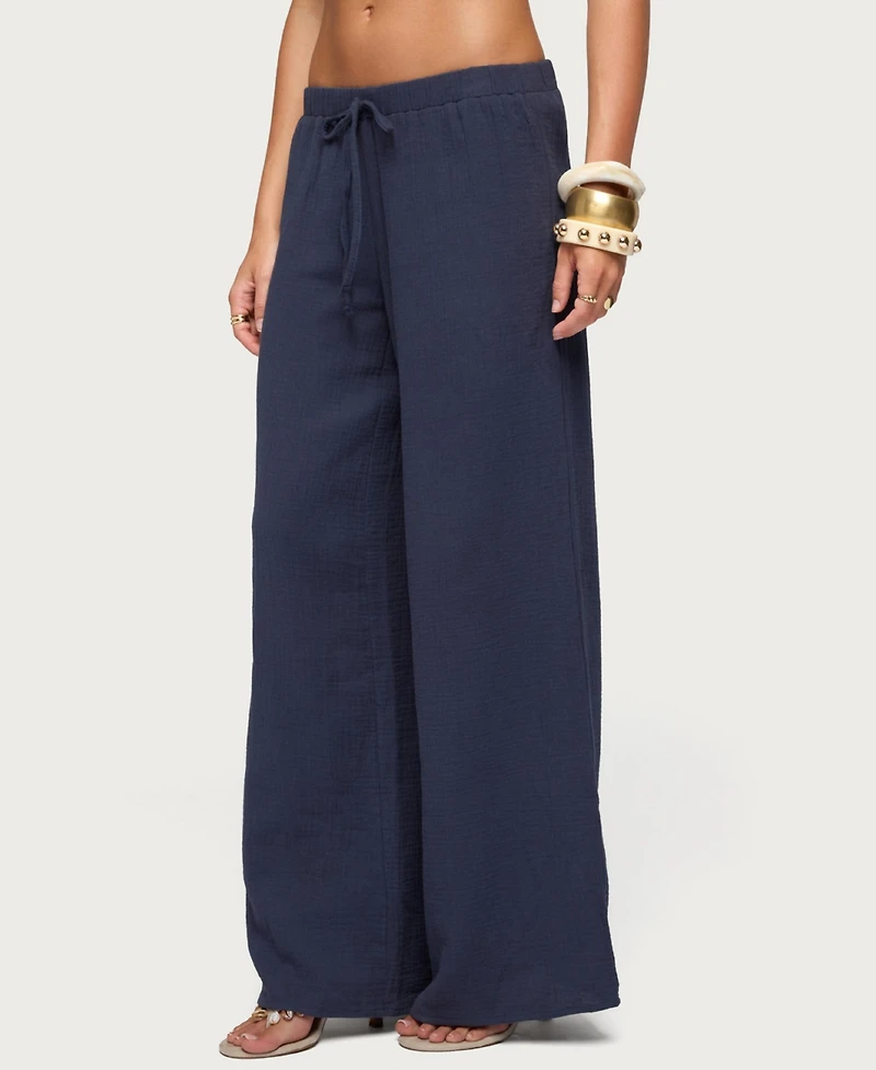 Edikted Women's Viktoria Wide Leg Gauze Pants