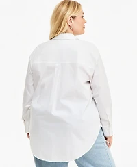 On 34th Plus Size Cotton Relaxed Shirt, Macy's Exclusive