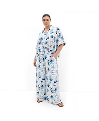 City Chic Plus Liana Amalfi Print Shirt