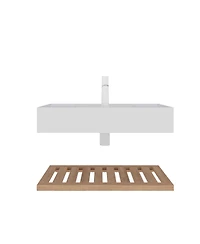 Sillysis Floating Bathroom Vanity with Acrylic Integrated Sink, Wall Mounted Shelf