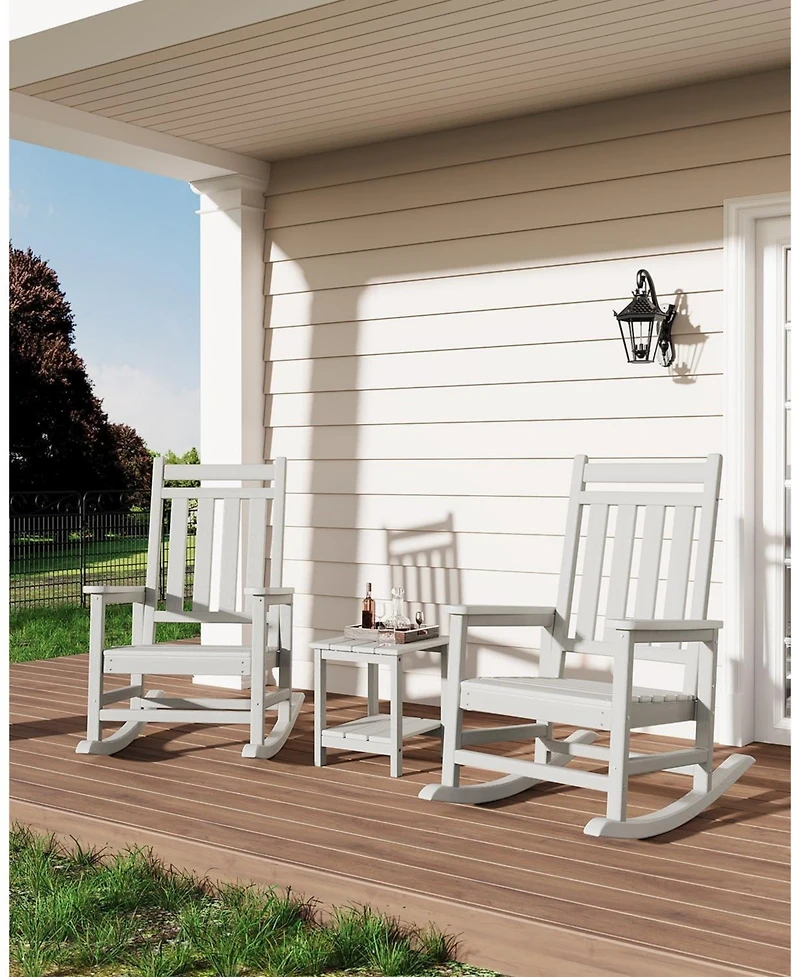 gaomon Outdoor Side Table, 18x15 inches , Hdpe 2-Tier Patio End Table, All-Weather Outdoor Table for Pool, Deck and Backyard