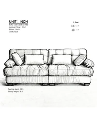 Clihome Modular Sectional Sofa, Deep Seat Cloud Couch with Plush Corduroy and Pillows