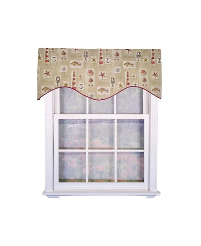 Rlf Home 100percentage Cotton Baywatch Cornice With Lining Rod Pocket Window Valance