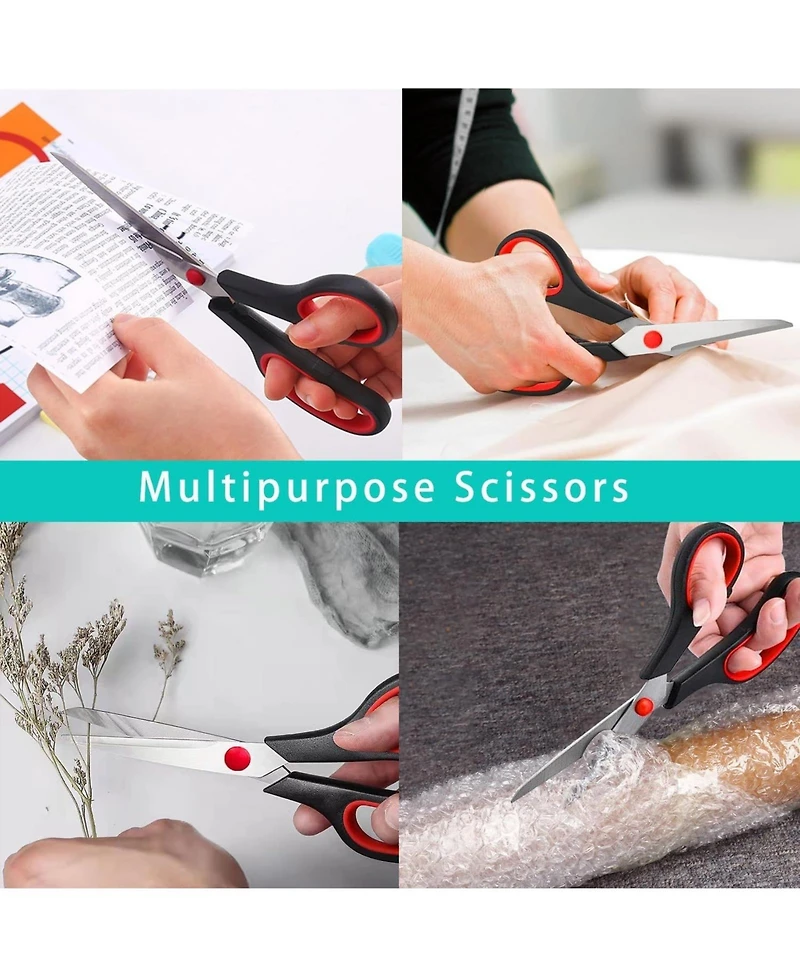 Sevorley 2-Pack All-Purpose Scissors for Office Home School Crafts