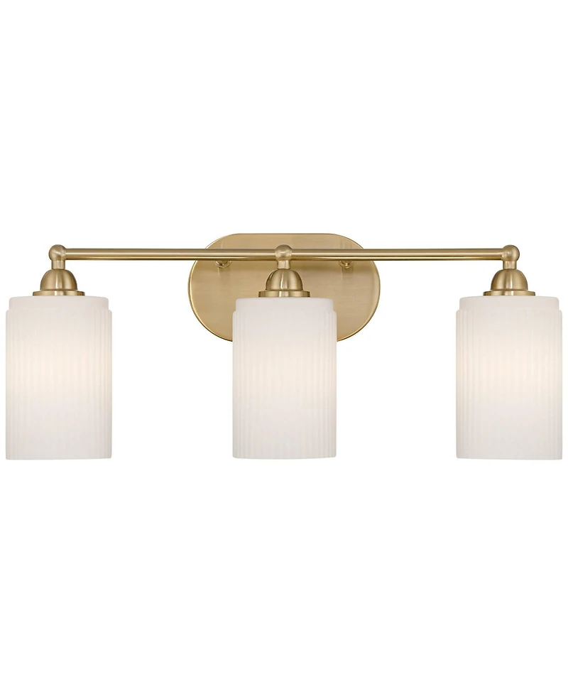 360 Lighting David 22" Wide and Fluted Glass 3-Light Bath Light