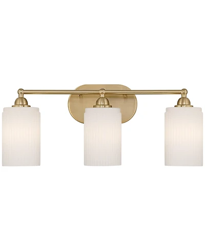 360 Lighting David 22" Wide and Fluted Glass 3-Light Bath Light