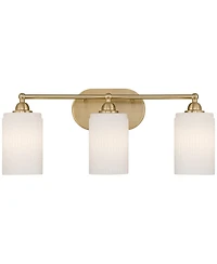 360 Lighting David 22" Wide and Fluted Glass 3-Light Bath Light